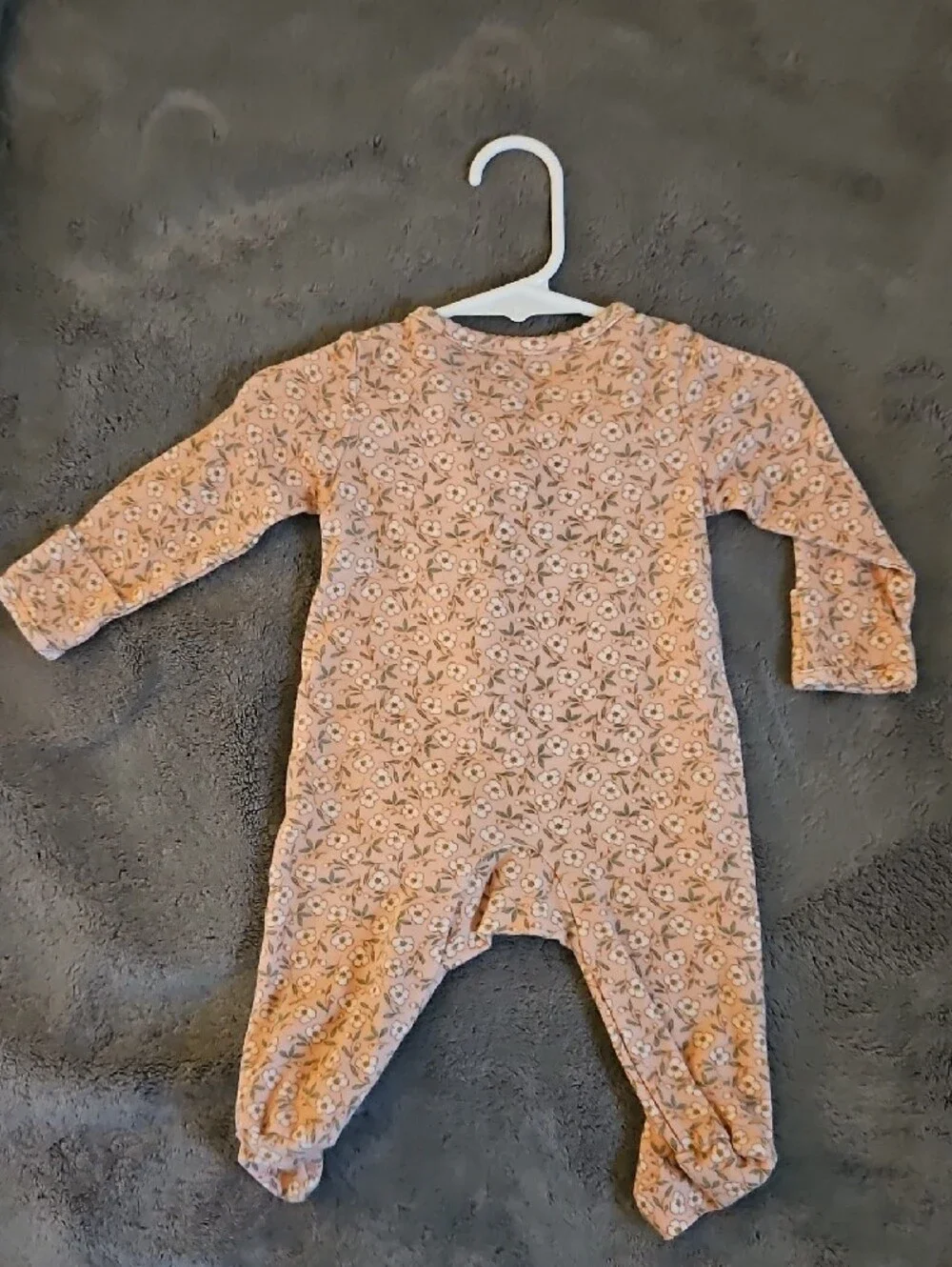 Carter's Light Pink Floral Footed One-Piece Sleeper